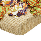 Prada Triangle Logo Plates Raffia Basket Bag Handbag Multicolor — view 5