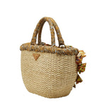 Prada Triangle Logo Plates Raffia Basket Bag Handbag Multicolor — view 2