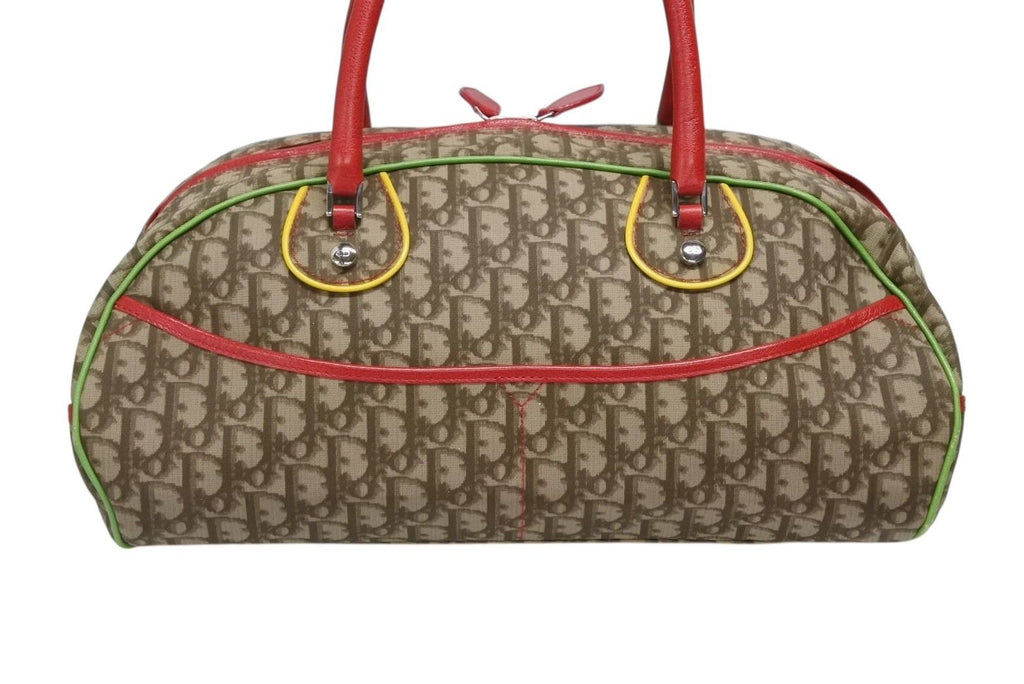 Dior Boston Bag Trotter Rasta Color Brown Silver — view 3