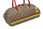 Dior Boston Bag Trotter Rasta Color Brown Silver — view 4
