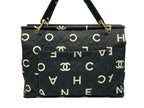 Chanel By Sea Line Tote Bag CC Logo Icon Cotton Canvas Black Gold — view 2