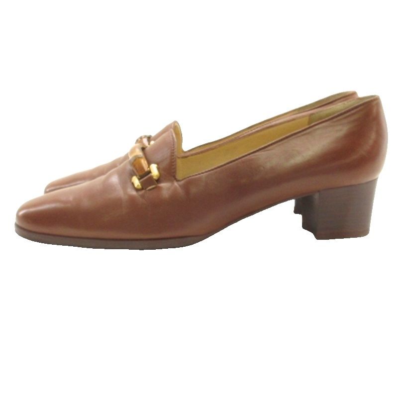 Gucci Bamboo Loafers Leather Brown — view 3
