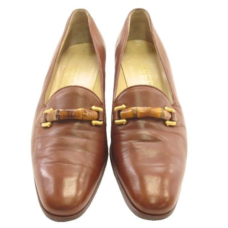 Gucci Bamboo Loafers Leather Brown — view 2