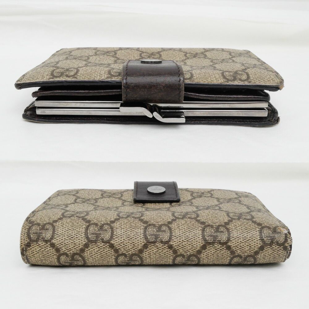 Gucci Clasp Fold Wallet GG Supreme Brown Bifold — view 4