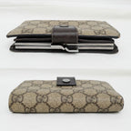 Gucci Clasp Fold Wallet GG Supreme Brown Bifold — view 4