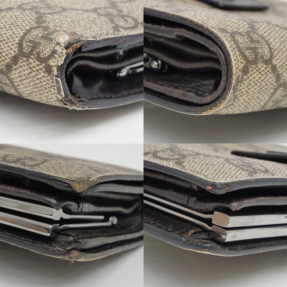 Gucci Clasp Fold Wallet GG Supreme Brown Bifold — view 9