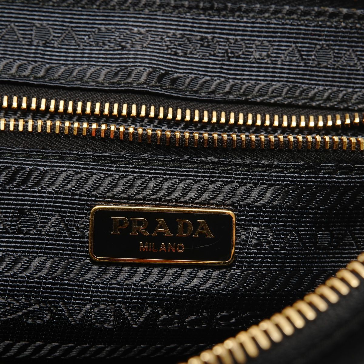 Prada Shoulder Bag Triangle Logo Nylon Saffiano Leather — view 9