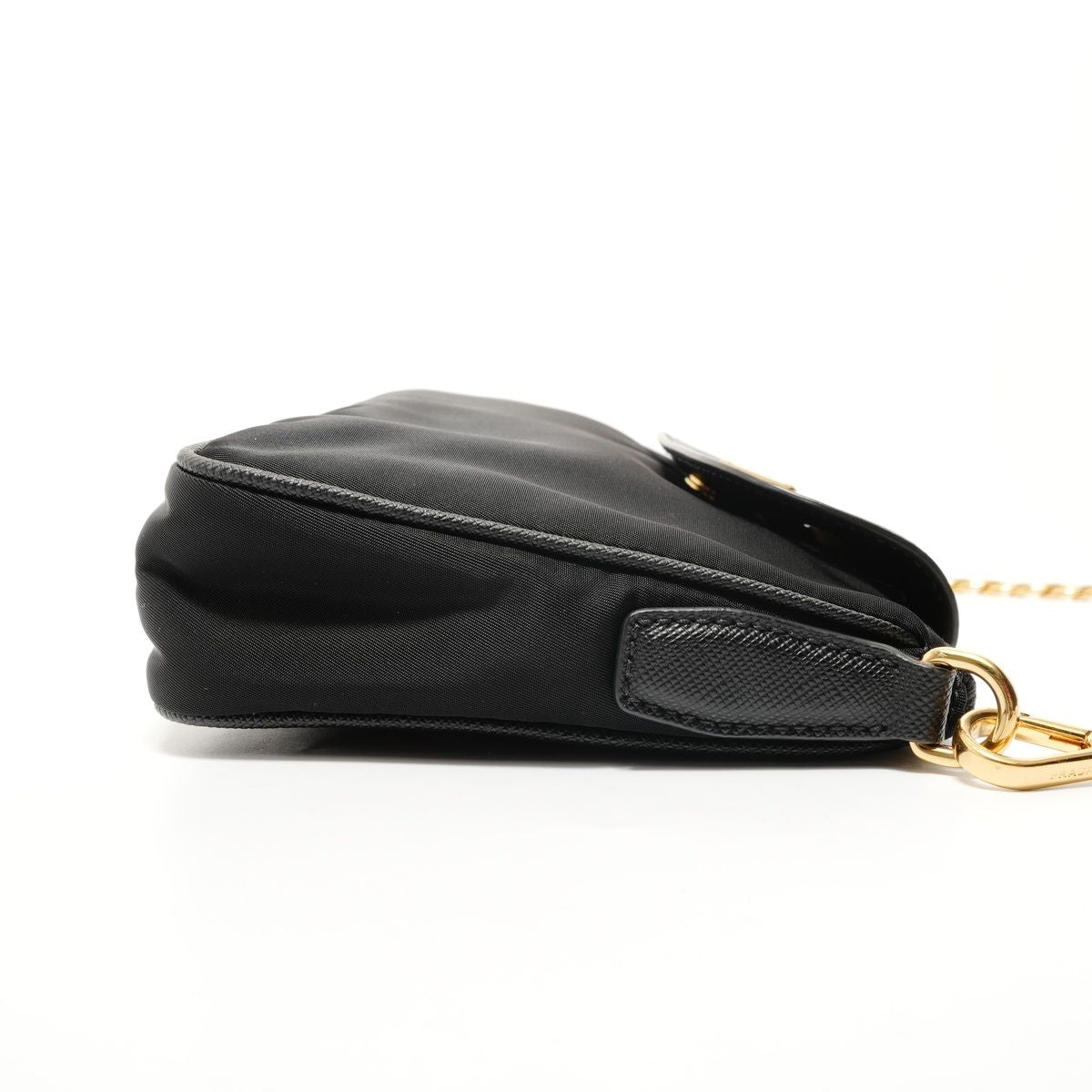 Prada Shoulder Bag Triangle Logo Nylon Saffiano Leather — view 4