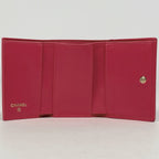 Chanel CC Logo Trifold Wallet Compact Quilted Enamel Leather Pink — view 8