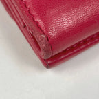 Chanel CC Logo Trifold Wallet Compact Quilted Enamel Leather Pink — view 3