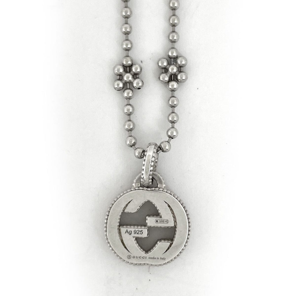 Gucci Interlocking Necklace Round 925 Sterling Silver — view 2