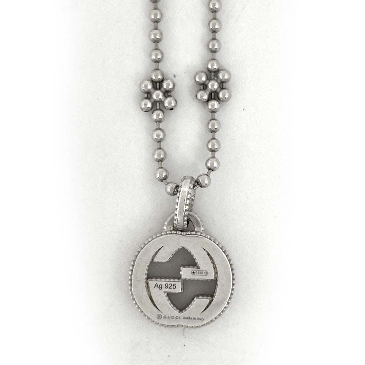 Gucci Interlocking Necklace Round 925 Sterling Silver — view 2