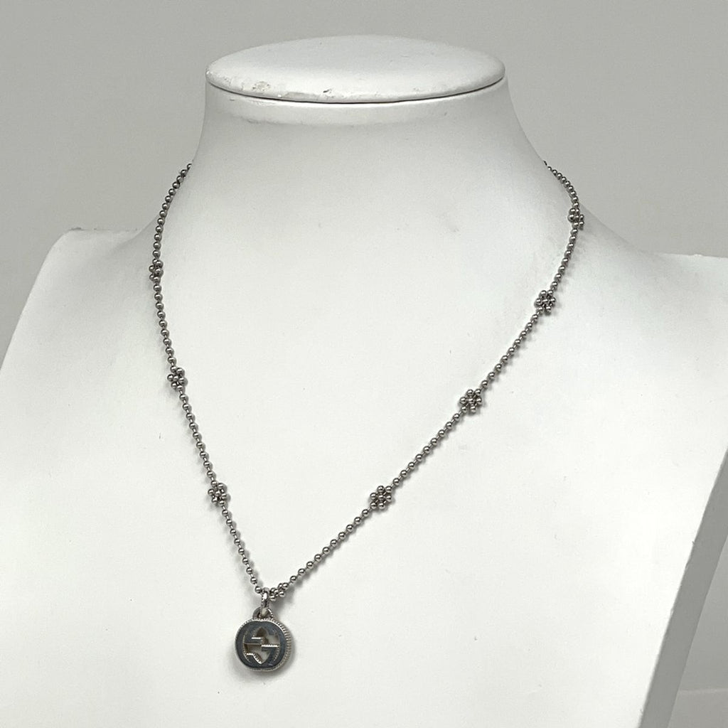 Gucci Interlocking Necklace Round 925 Sterling Silver — view 4