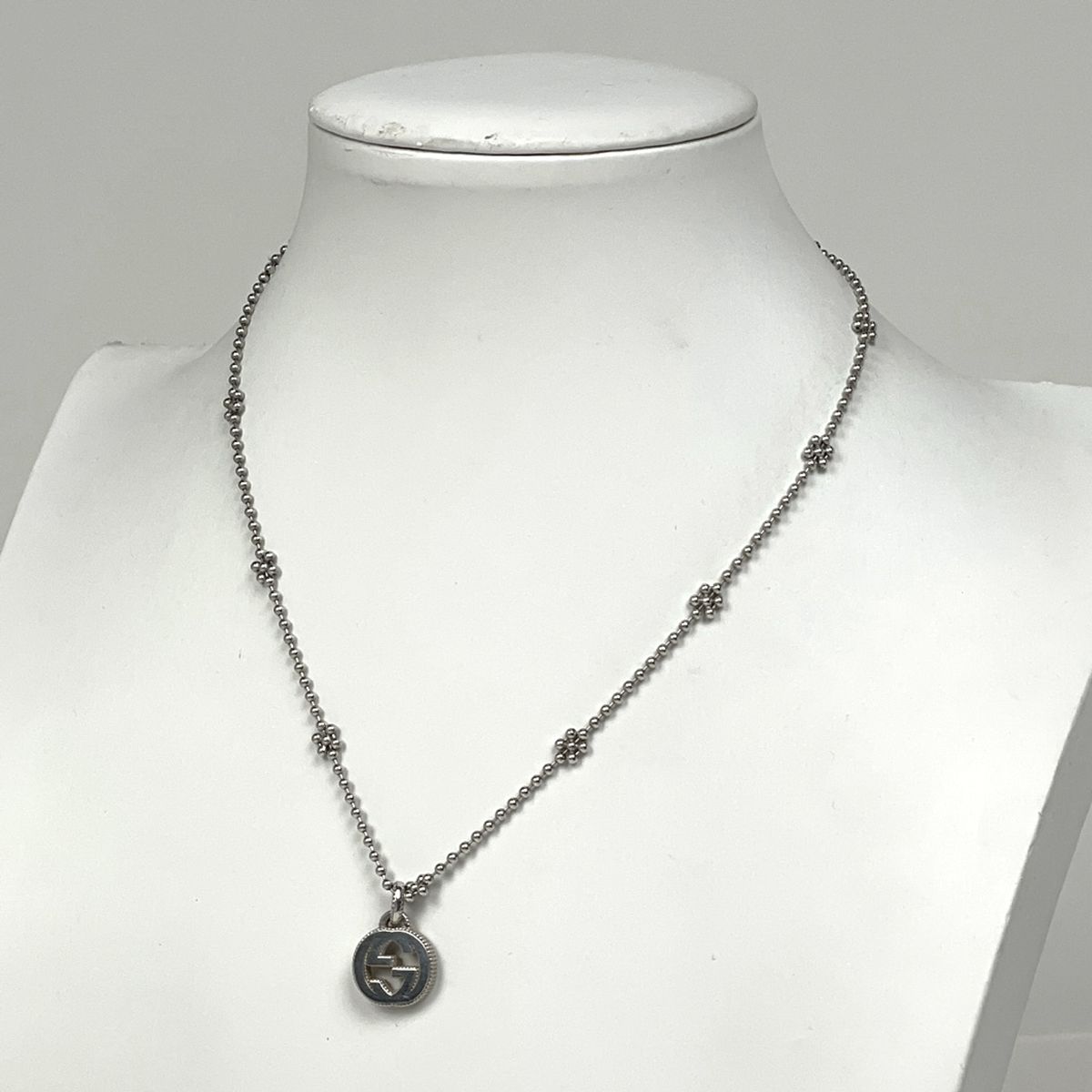 Gucci Interlocking Necklace Round 925 Sterling Silver — view 4