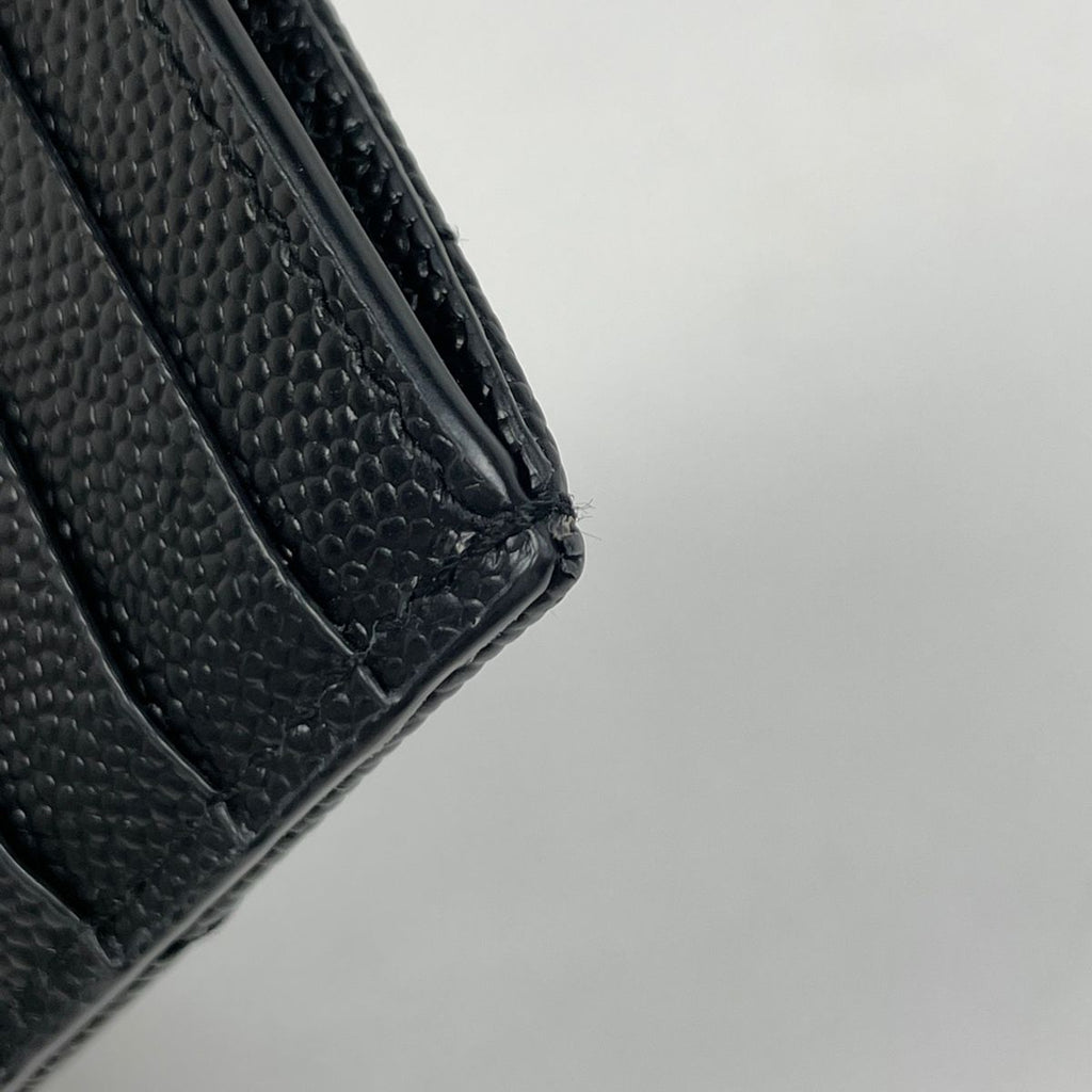 Saint Laurent Monogram Lambskin Fragment Zip Card Case Leather Black — view 3
