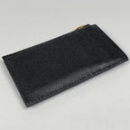 Saint Laurent Monogram Lambskin Fragment Zip Card Case Leather Black — view 2
