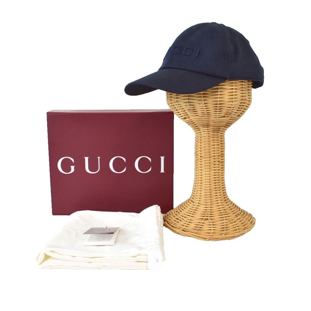 Gucci Hat Baseball Cap Logo Embroidery XL Navy — view 9