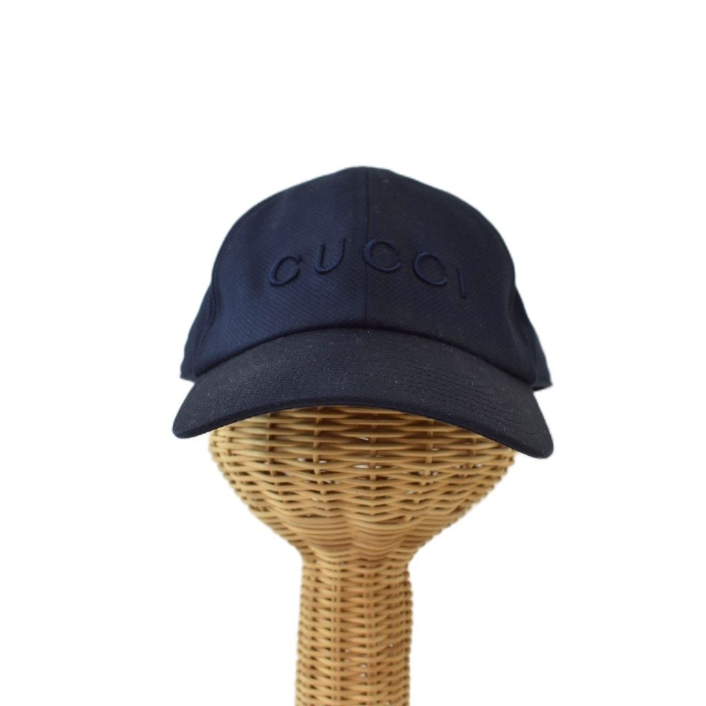 Gucci Hat Baseball Cap Logo Embroidery XL Navy — view 4