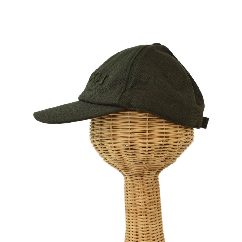 Gucci Hat Baseball Cap Logo Embroidery XL Khaki Green — view 2
