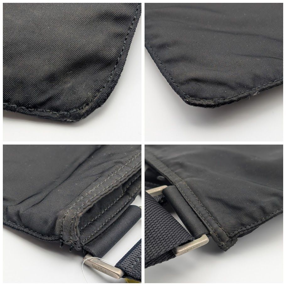 Prada Tessuto Nylon Shoulder Bag Crossbody Black Triangle Logo — view 3