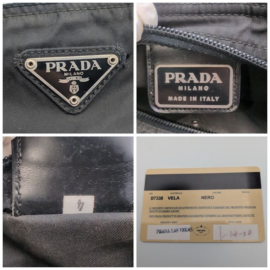 Prada Tessuto Nylon Shoulder Bag Crossbody Black Triangle Logo — view 9