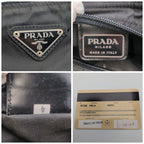 Prada Tessuto Nylon Shoulder Bag Crossbody Black Triangle Logo — view 9