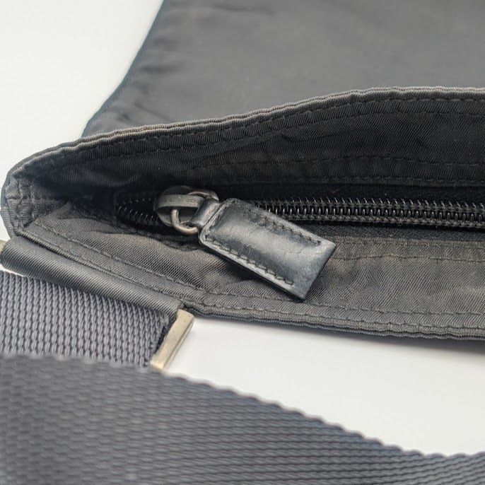 Prada Tessuto Nylon Shoulder Bag Crossbody Black Triangle Logo — view 4