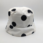 Prada Bucket Hat Nylon Triangle Logo Black White Dot Polka Dot Hat — view 2