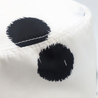 Prada Bucket Hat Nylon Triangle Logo Black White Dot Polka Dot Hat — view 4