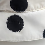 Prada Bucket Hat Nylon Triangle Logo Black White Dot Polka Dot Hat — view 5