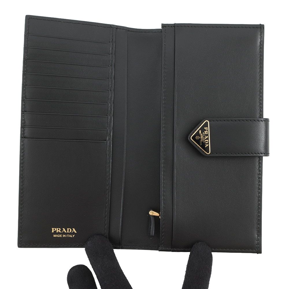 Prada Wallet City Calfskin Tab Triangle Logo Leather — view 4
