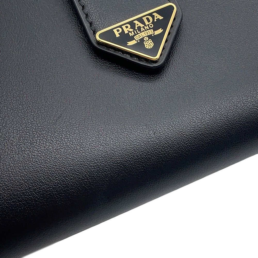Prada Wallet City Calfskin Tab Triangle Logo Leather — view 7