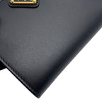 Prada Bifold Wallet Triangle Logo Compact Leather Black — view 7