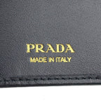 Prada Bifold Wallet Triangle Logo Compact Leather Black — view 9