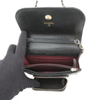 Chanel Chain Wallet CC Logo Business Affinity Mini Caviar Leather Black — view 6