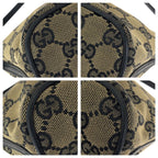 Gucci Beige Black Gold GG Canvas Leather Handbag Pouch — view 3