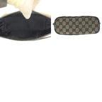Gucci Beige Black Gold GG Canvas Leather Handbag Pouch — view 9