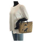 Gucci Children's Zoo Parrot Beige Navy Silver GG Canvas Leather Tote — view 7