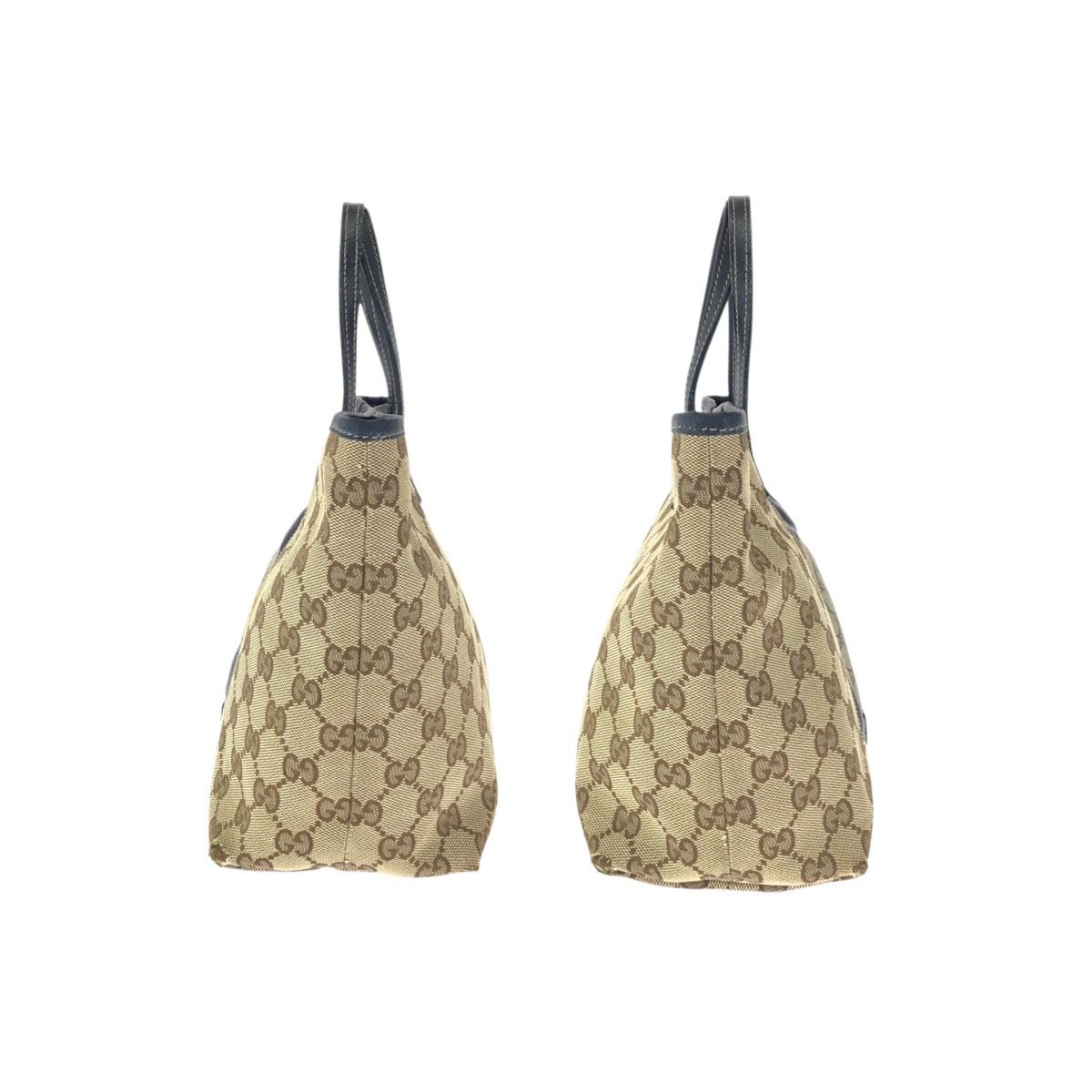 Gucci Children's Zoo Parrot Beige Navy Silver GG Canvas Leather Tote — view 8
