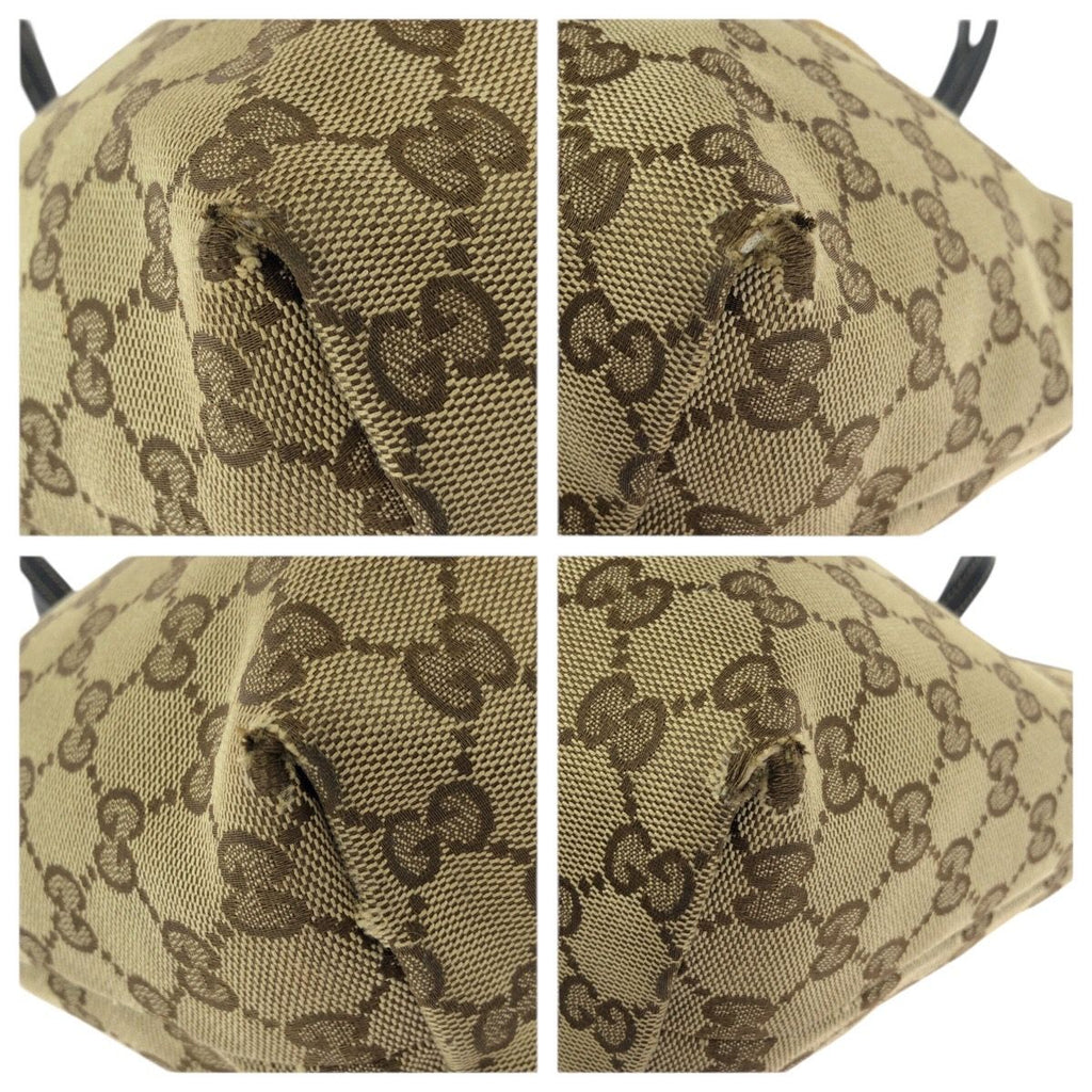 Gucci Children's Zoo Parrot Beige Navy Silver GG Canvas Leather Tote — view 3