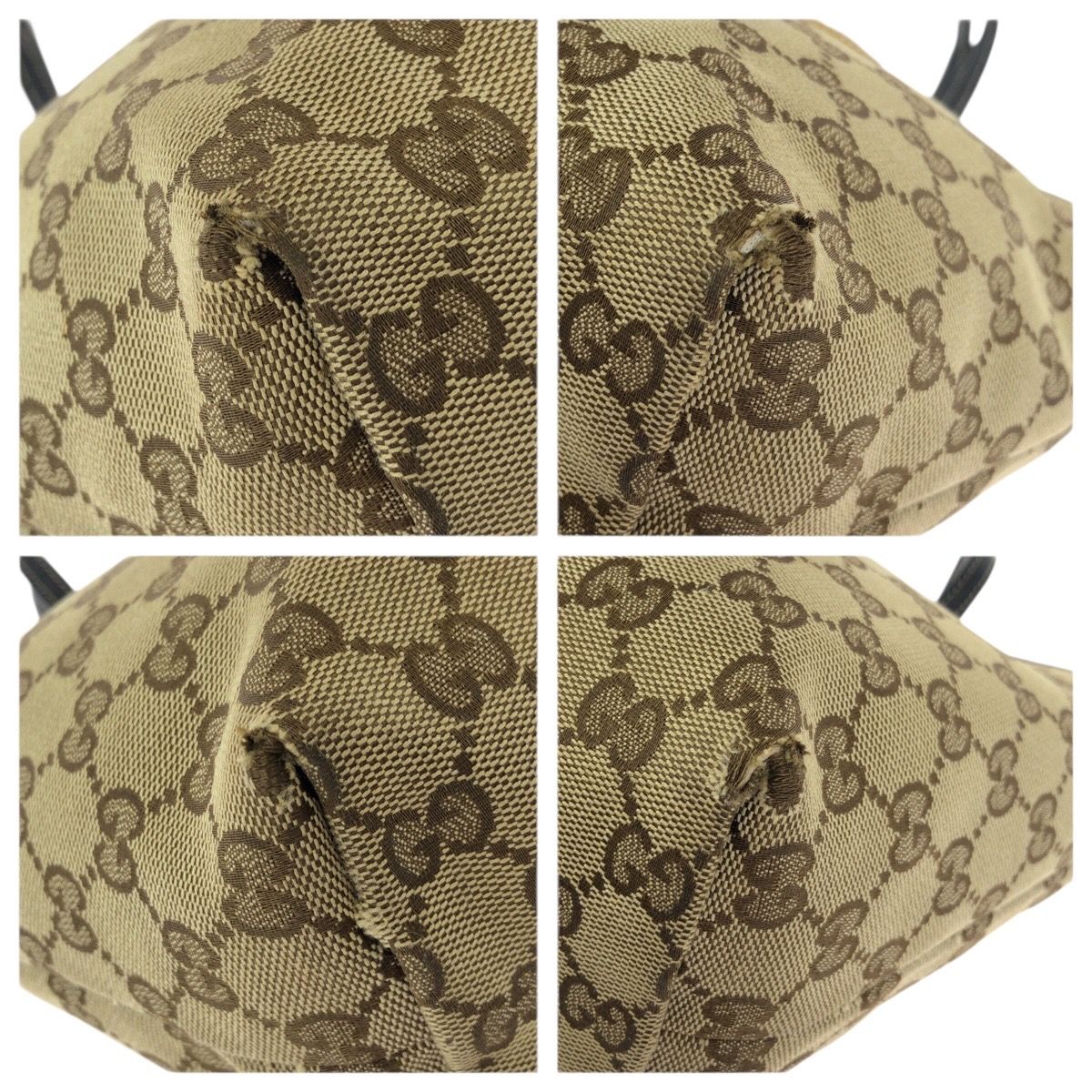 Gucci Children's Zoo Parrot Beige Navy Silver GG Canvas Leather Tote — view 3
