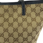 Gucci Children's Zoo Parrot Beige Navy Silver GG Canvas Leather Tote — view 5