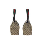 Gucci Sherry Line Beige Brown Silver GG Canvas Leather Tote Shoulder Bag — view 8