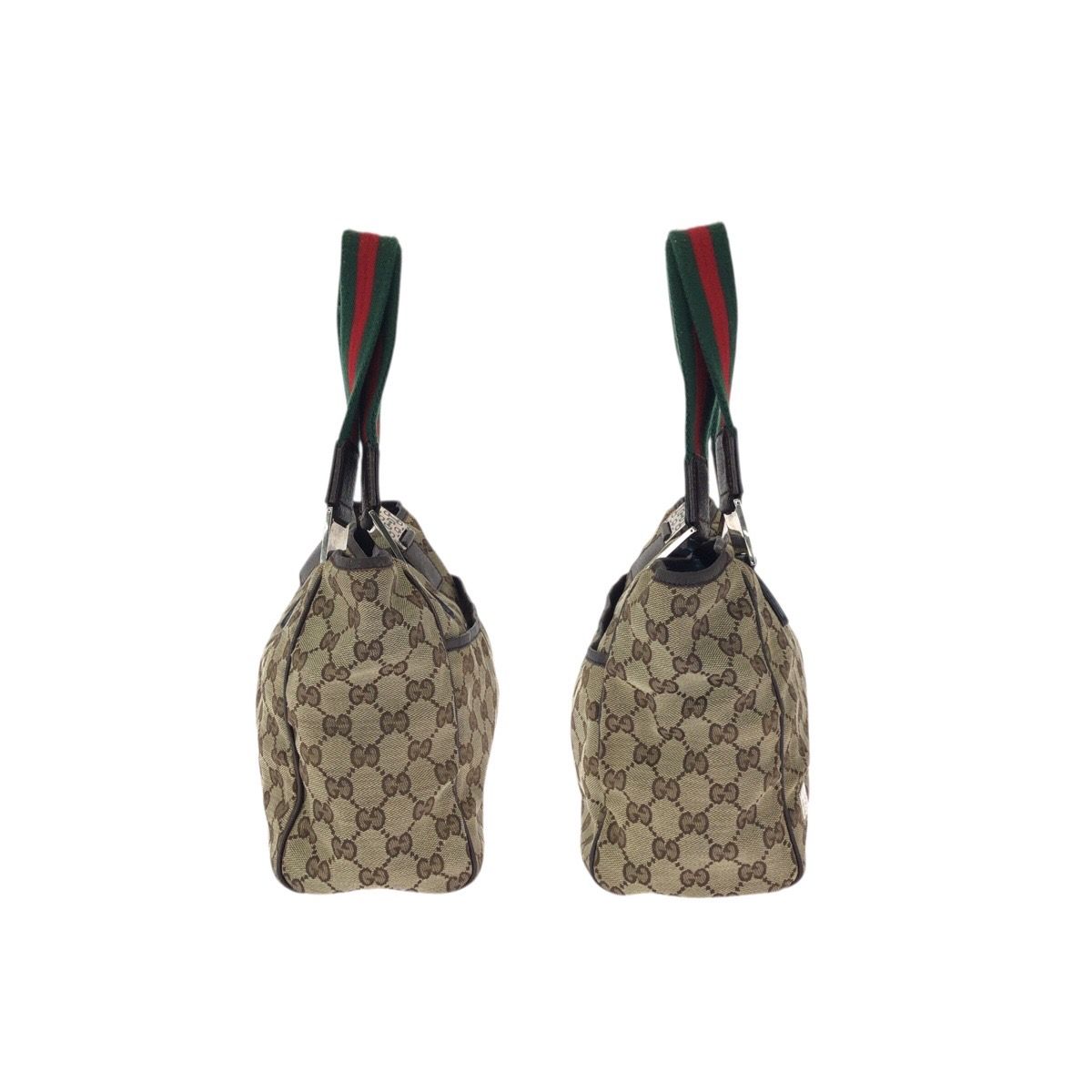 Gucci Sherry Line Beige Brown Silver GG Canvas Leather Tote Shoulder Bag — view 8