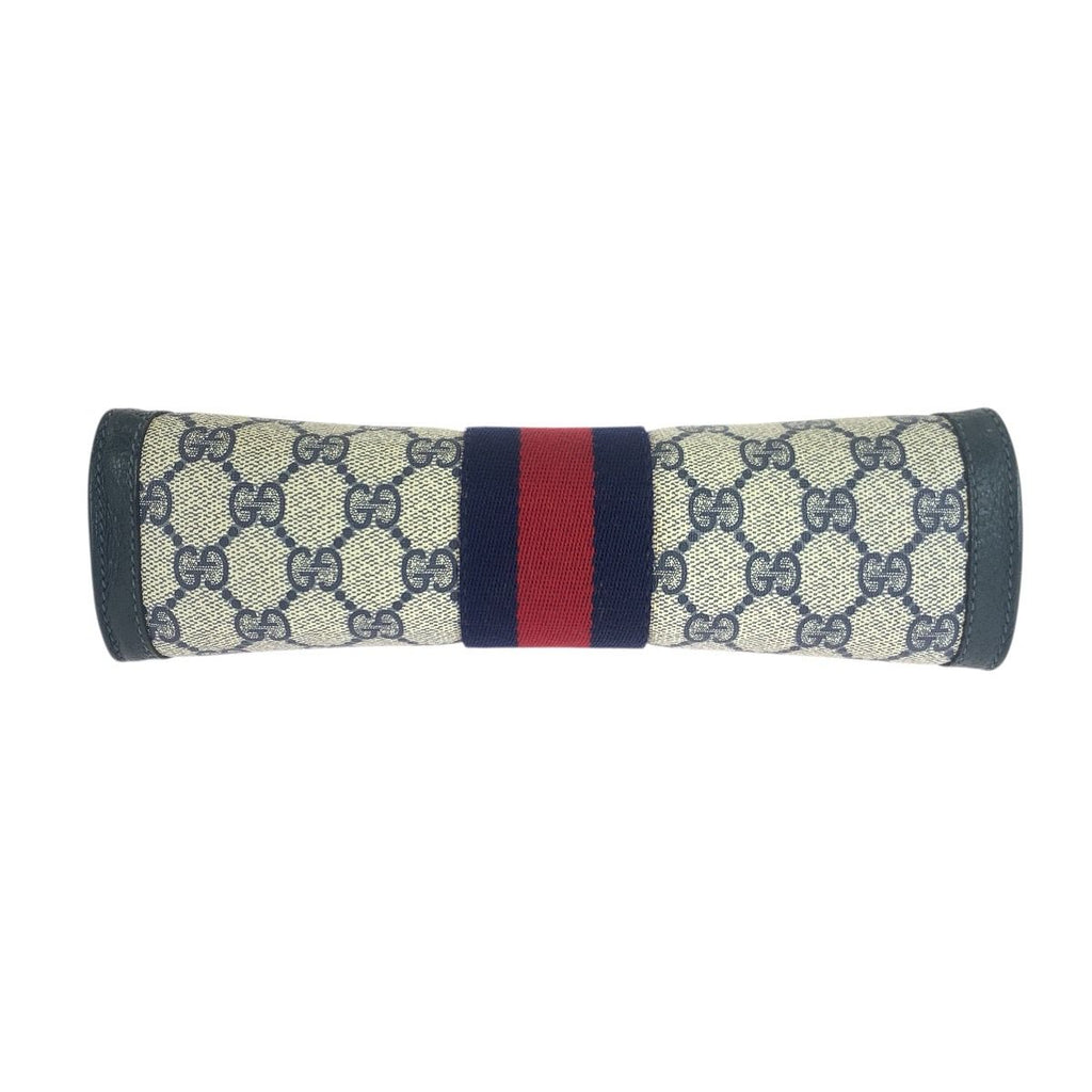 Gucci Sherry Line Navy Red GG Supreme Canvas 67 014 Clutch — view 9