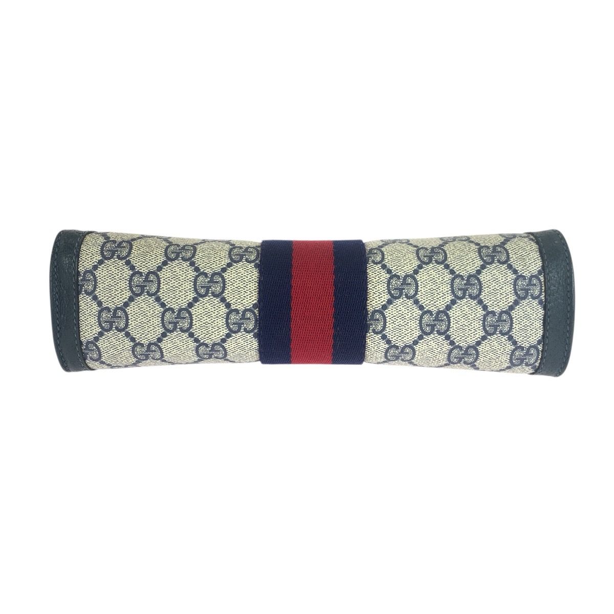 Gucci Sherry Line Navy Red GG Supreme Canvas 67 014 Clutch — view 9