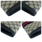 Gucci Sherry Line Navy Red GG Supreme Canvas 67 014 Clutch — view 5