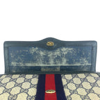 Gucci Sherry Line Navy Red GG Supreme Canvas 67 014 Clutch — view 6