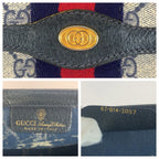 Gucci Sherry Line Navy Red GG Supreme Canvas 67 014 Clutch — view 3