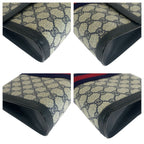 Gucci Sherry Line Navy Red GG Supreme Canvas 67 014 Clutch — view 4